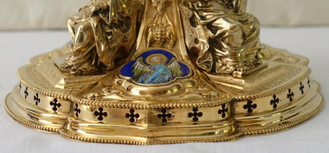 Solid silver gilt antique French Gothic Chalice.